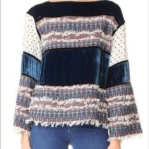 See by Chloe mixed media top.